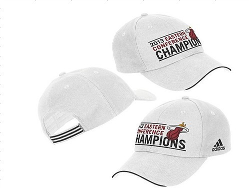 2013 Eastern Conference Champions Miami Heat White Peaked Cap DF 0512